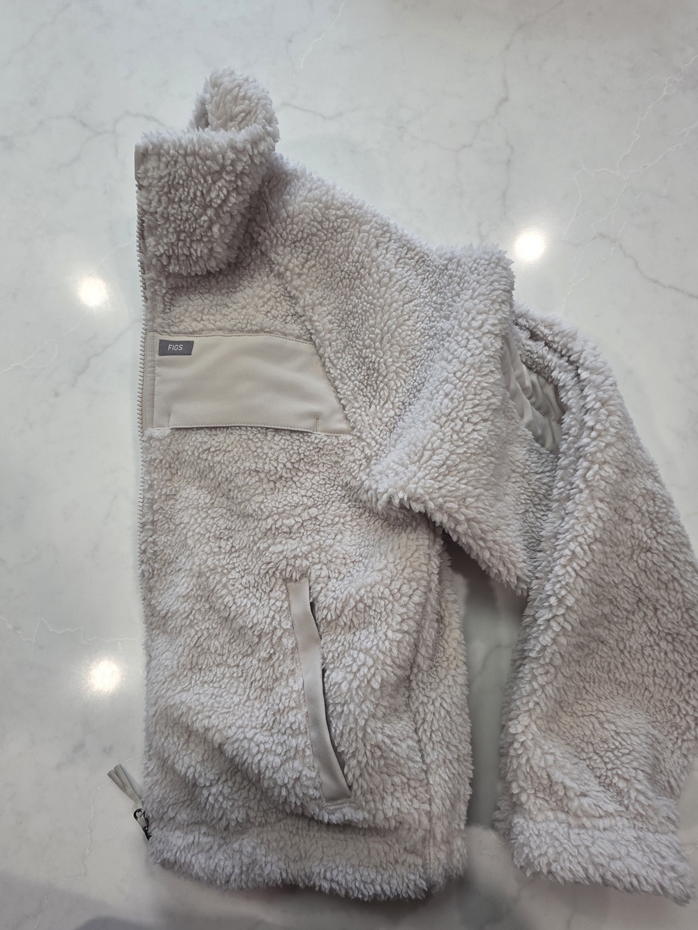 Figs Fleece Jacket Bone-xs